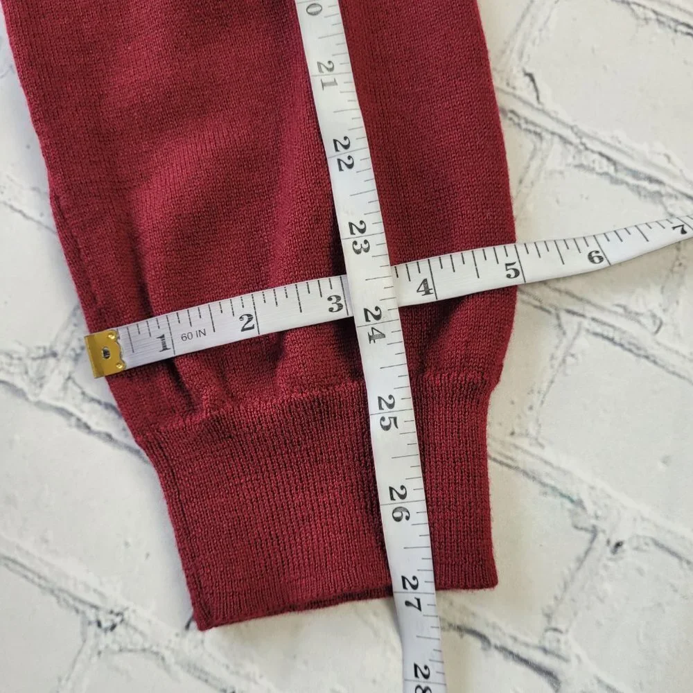 J.Crew men’s 100% merino wool v-neck pullover sweater red color size XL